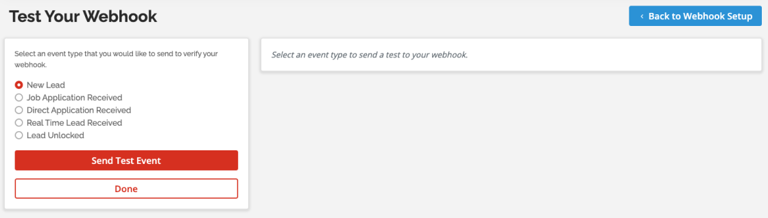 Webhook test screenshot